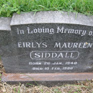 SIDDALL Eirlys Maureen 1940-1980
