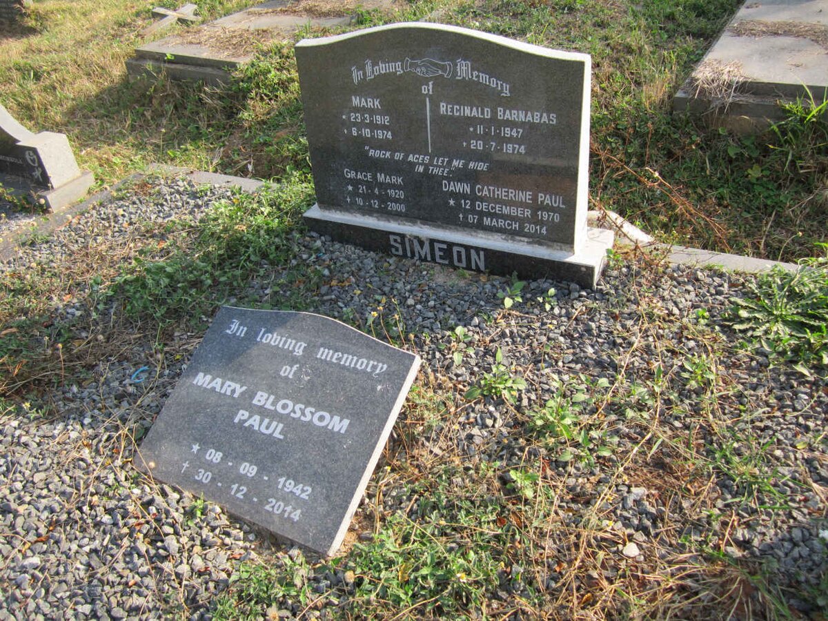 SIMEON Mark 1912-1974 :: SIMEON Grace Mark 1920-2000 :: SIMEON Reginald Barnabas 1947-1974