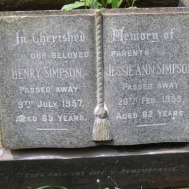 SIMPSON Henry -1957 &amp; Jessie Ann -1959