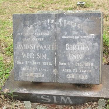 SIM David Stewart Weir -1963 &amp; Bertha -1966