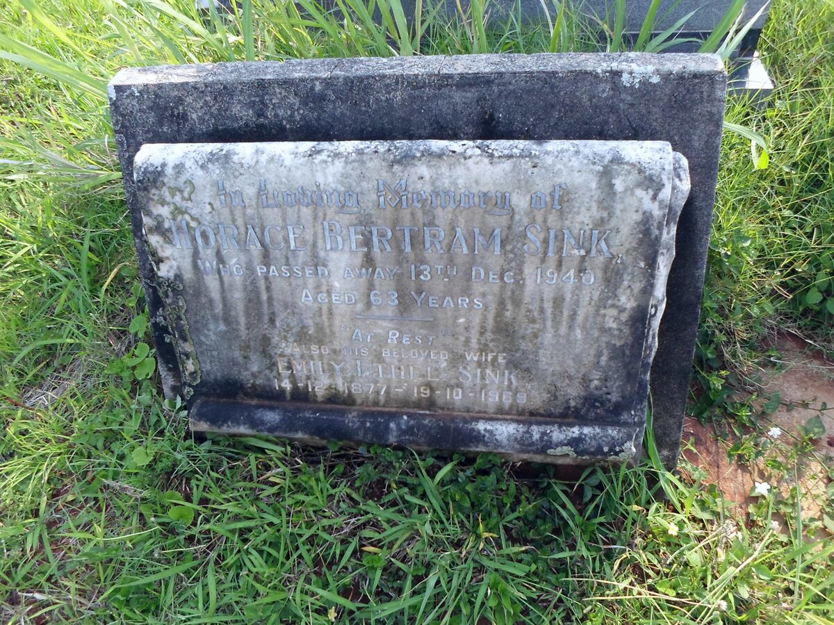 SINK Horace Bertram -1940 &amp; Emily Ethel 1877-1969