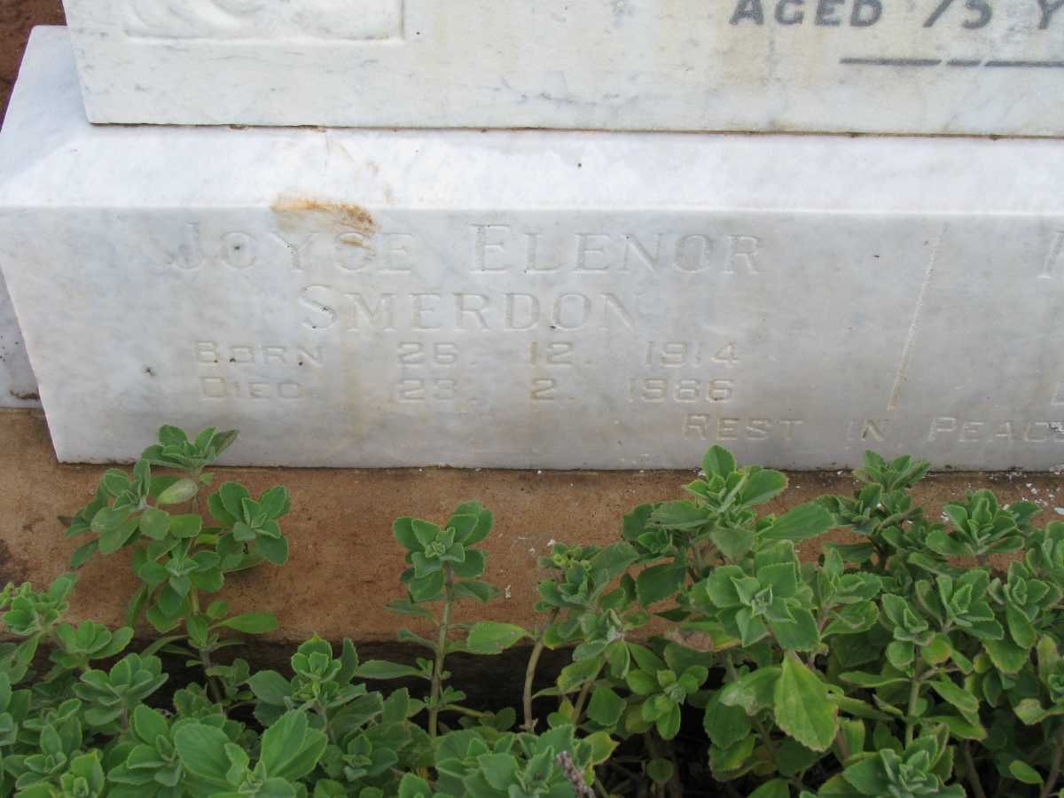 SMERDON Joyce Elenor 1914-1986