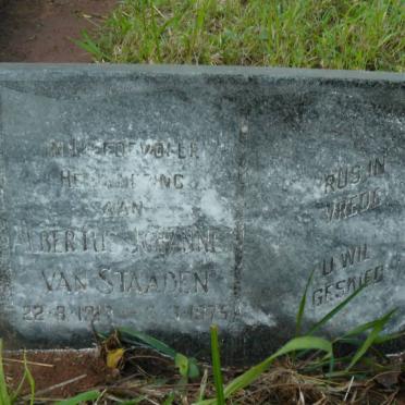 STAADEN Albertus Johannes, van 1913-1975