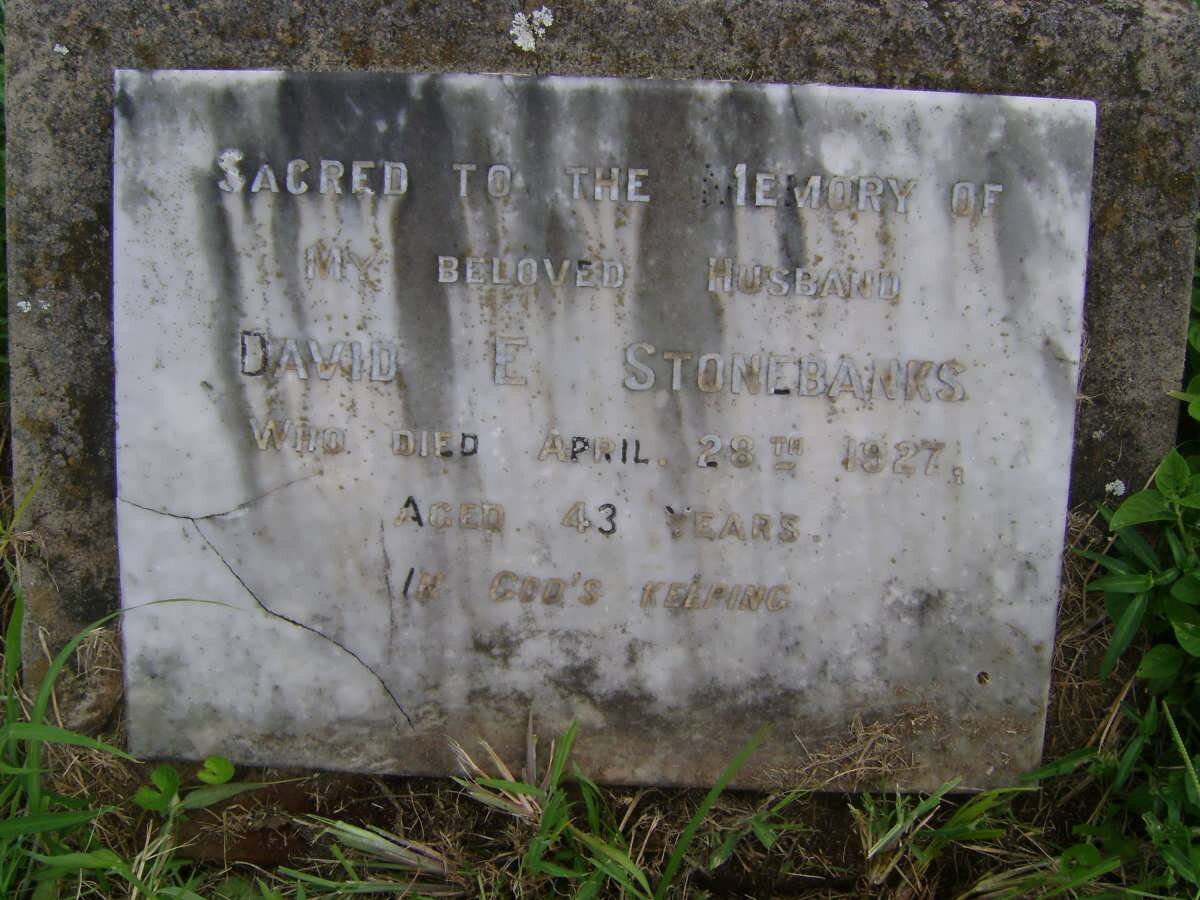 STONEBANKS David E. -1927