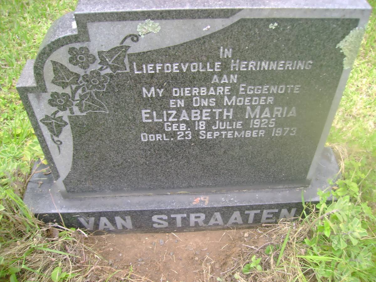STRAATEN Elizabeth Maria, van 1925-1973