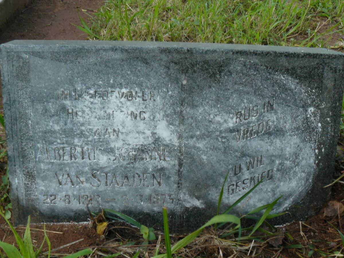 STAADEN Albertus Johannes, van 1913-1975