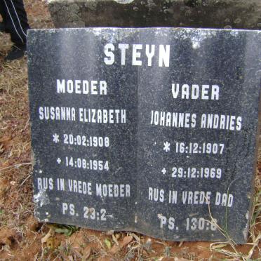 STEYN Johannes Andries 1907-1969 &amp; Susanna Elizabeth 1908-1954