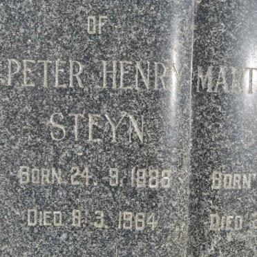 STEYN Peter Henry 1888-1964 &amp; Martha Sophia 1897-1987