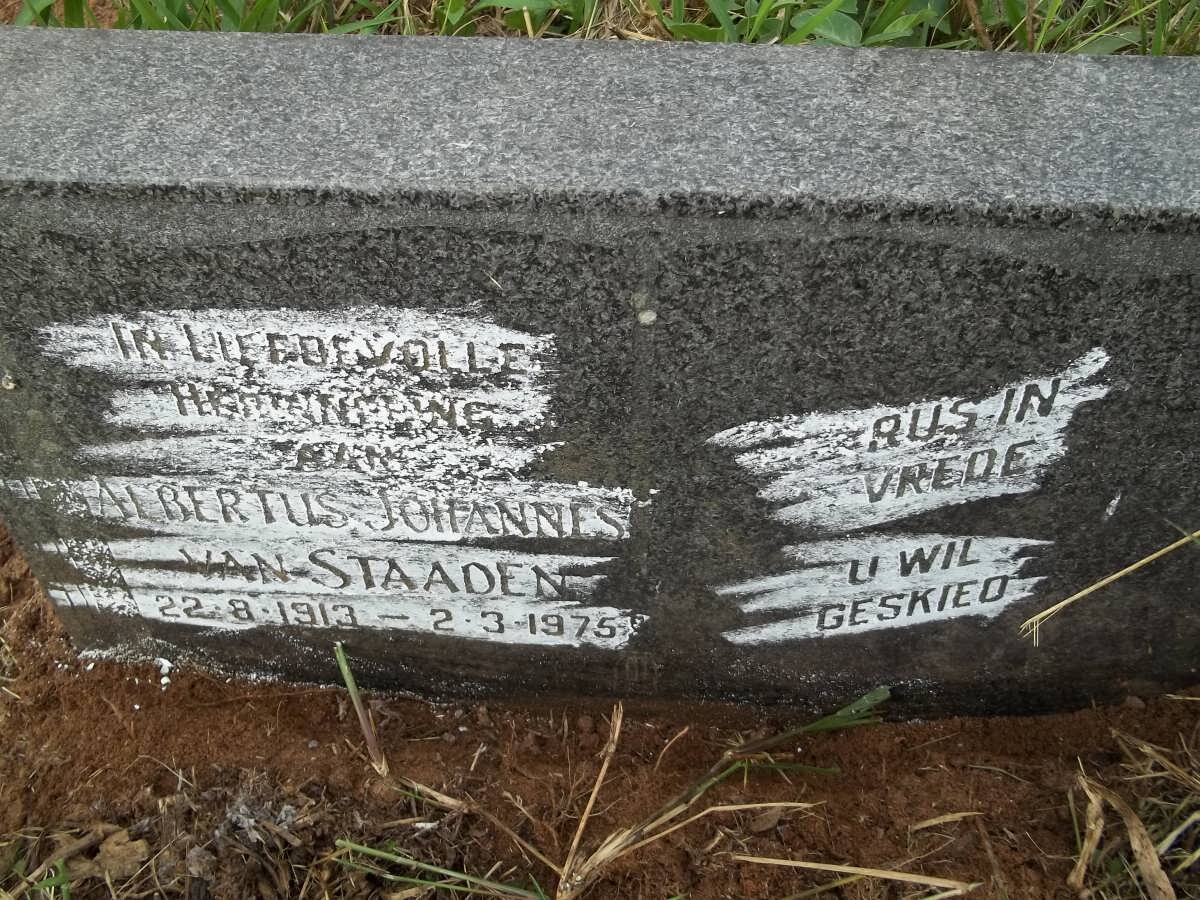 STAADEN Albertus Johannes, van 1913-1975