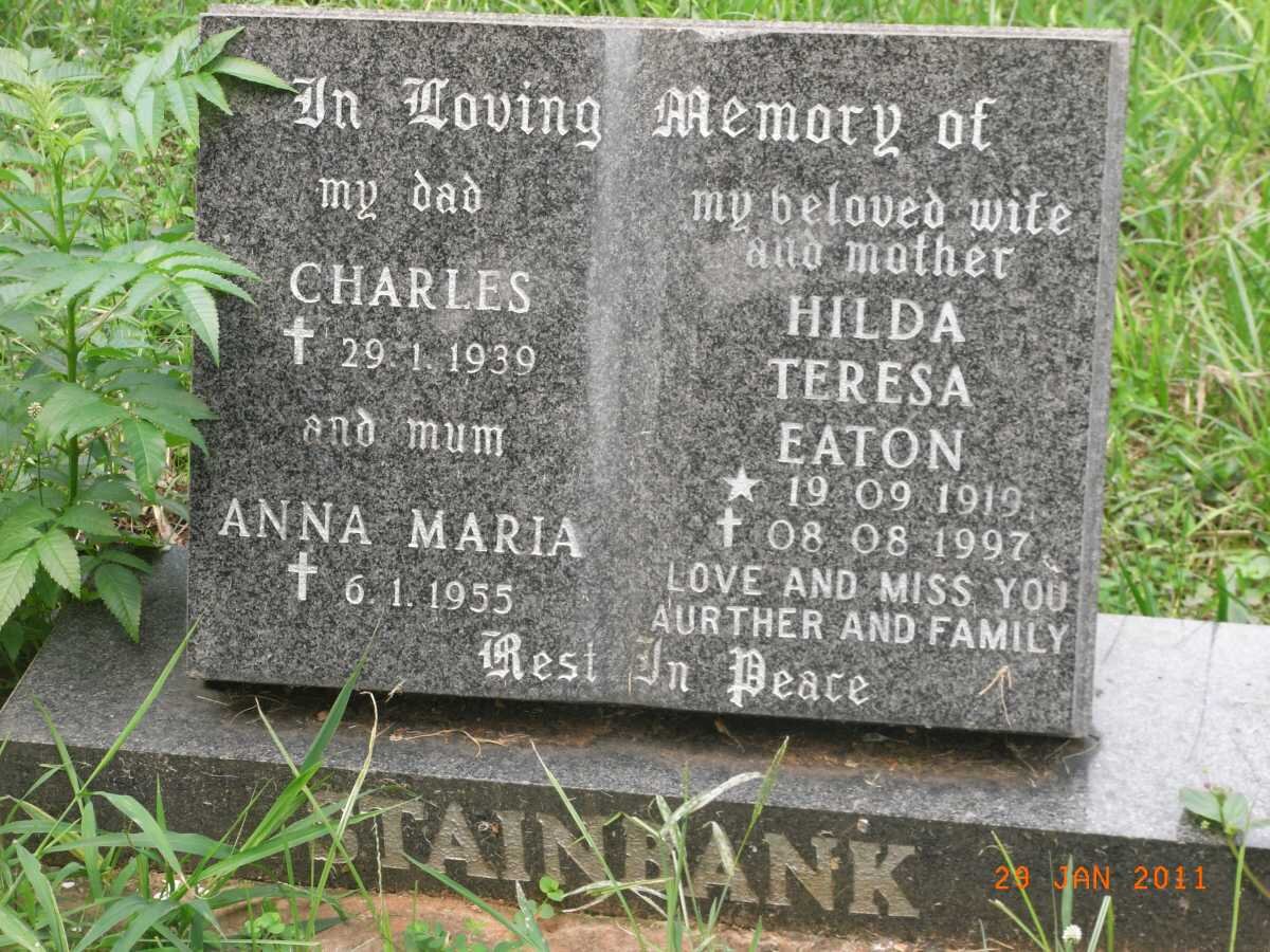 STAINBANK Charles -1939 &amp; Anna Maria -1955 :: EATON Hilda Teresa 1919-1997