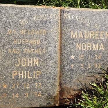 SHUTTLEWORTH John Philip 1932-1974 &amp; Maureen Norma 1934-1993