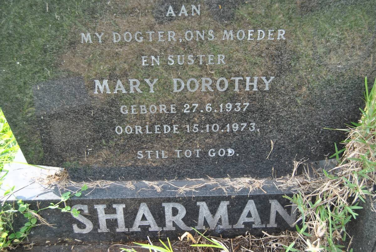 SHARMAN Mary Dorothy 1937-1973