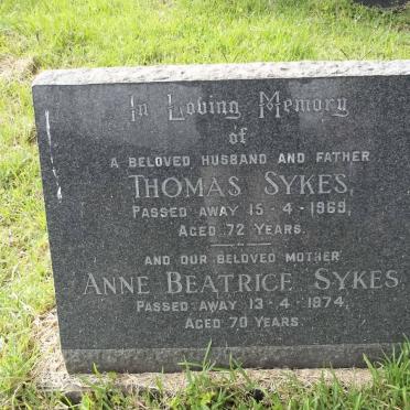 SYKES Thomas -1969 &amp; Anne Beatrice -1974