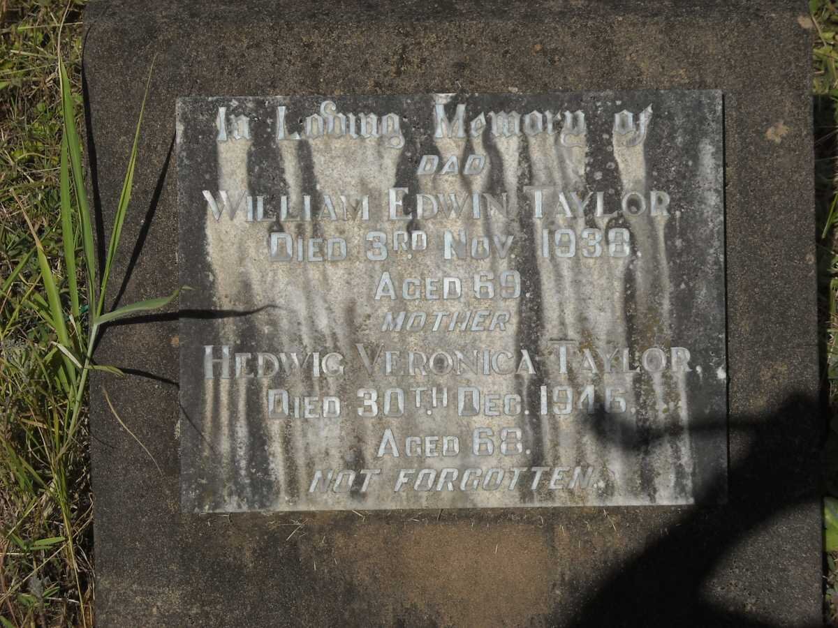 TAYLOR William Edwin -1938 &amp; Hedwig Veronica -1946