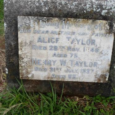 TAYLOR Henry W. -1927 &amp; Alice -1946