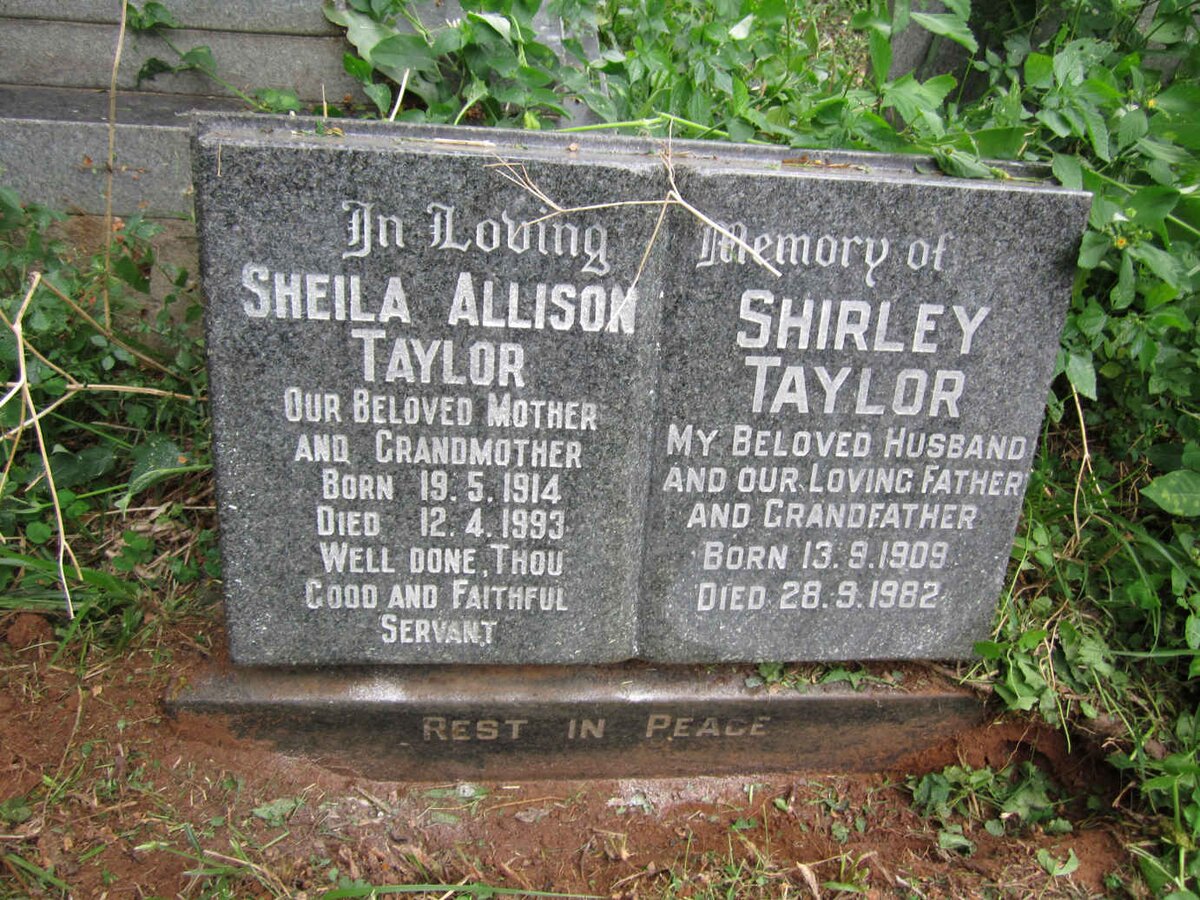 TAYLOR Shirley 1909-1982 &amp; Sheila Allison 1914-1993