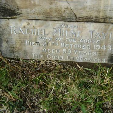 TAYLOR Alfred Rowell 1885-1942 &amp; Rachel Milne -1943