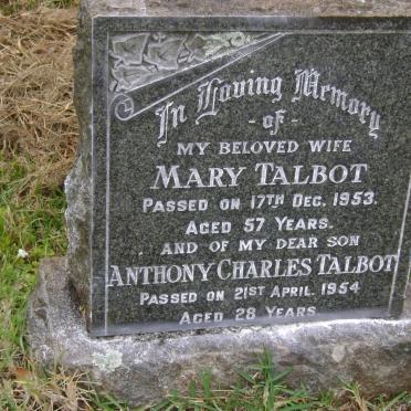 TALBOT Mary -1953 :: TALBOT Anthony Charles -1954