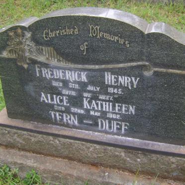 TERN Frederick Henry -1945 :: DUFF Alice Kathleen -1962