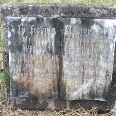 TONGE William -1944 &amp; Emily CLEWES -1973