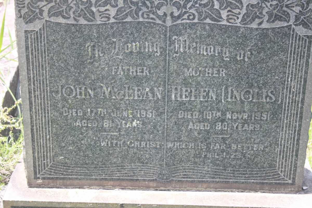THOMPSON John McClean -1951 &amp; Helen INGLIS -1951