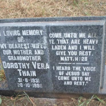 THAIN Dorothy Vera 1931-1990