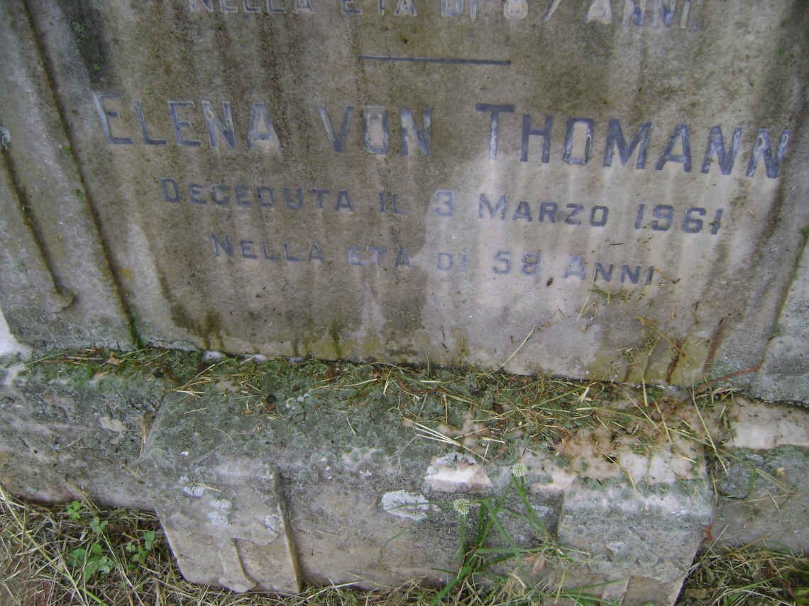 THOMANN Eduard Johan Bruno, von 1901-1974 :: von THOMANN Luigia Maddaleni -1946 :: von THOMANN Elena -1961