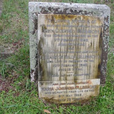 ULLBRICHT John Godfrey -1943 &amp; Johanna Maria -1968 :: ULLBRICHT Elizabeth Hilda -1940