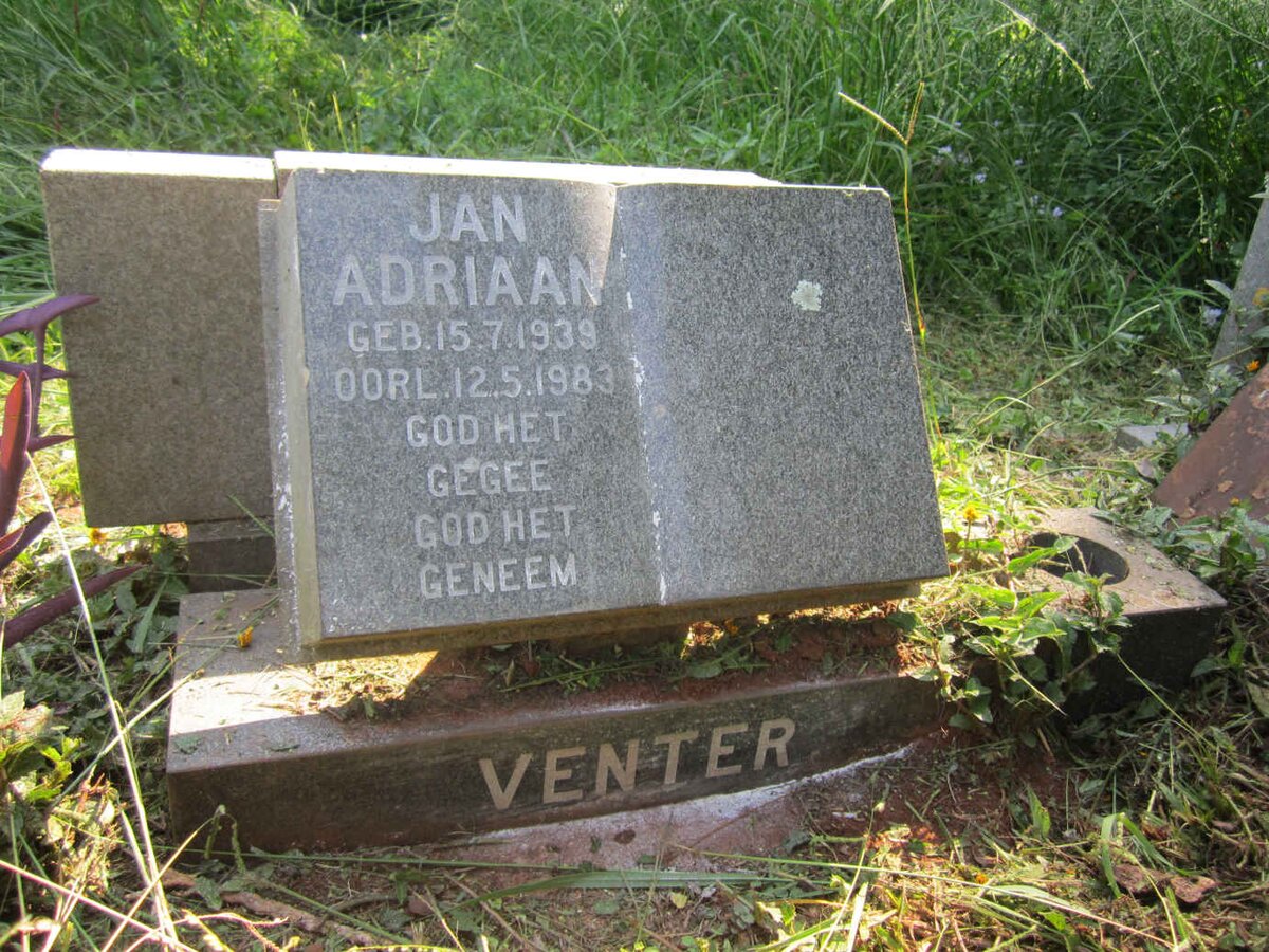 VENTER Jan Adriaan 1939-1983