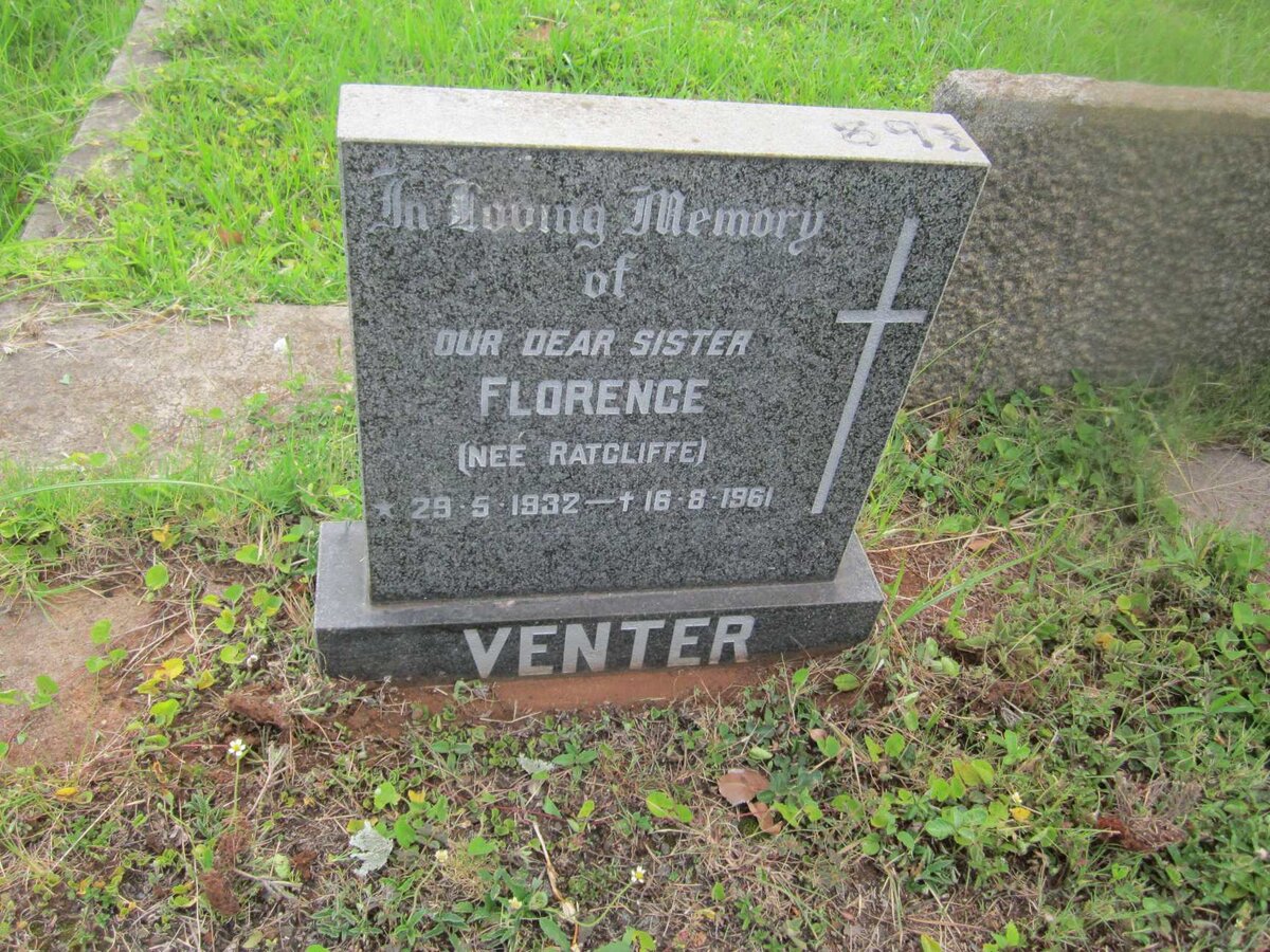 VENTER Florence nee RATCLIFFE 1932-1961
