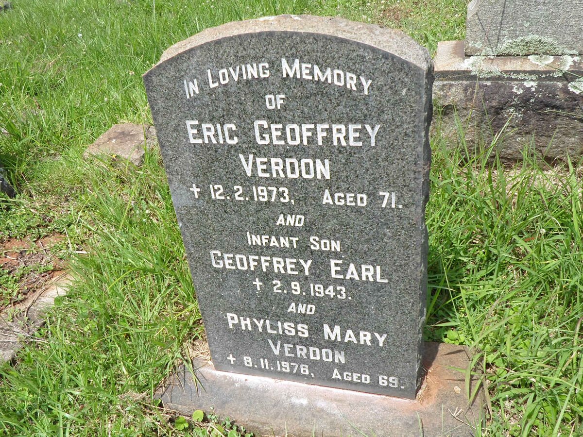 VERDON Eric Geoffrey -1973 &amp; Phyliss Mary -1976 :: VERDON Geoffrey Earl -1943
