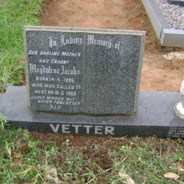 VETTER Magdalena Jacoba 1895-1968