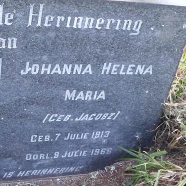 VENTER Johanna Helena nee JACOBZ 1913-1966