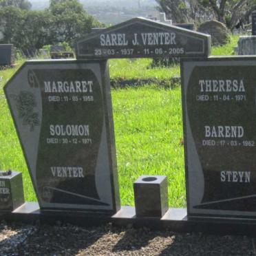 VENTER Sarel J. 1937-2005 :: VENTER Solomon -1971 &amp; Margaret -1958 :: STEYN Barend -1962 &amp; Theresa -1971