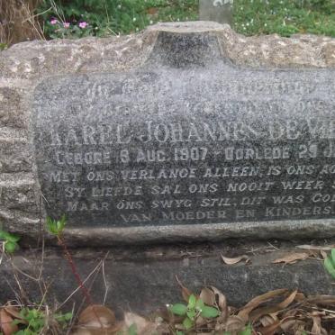 VILLIERS Karel Johannes, de 1907-1962