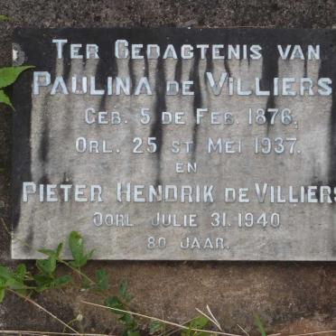 VILLIERS Pieter Hendrik, de -1940 &amp; Paulina 1876-1937
