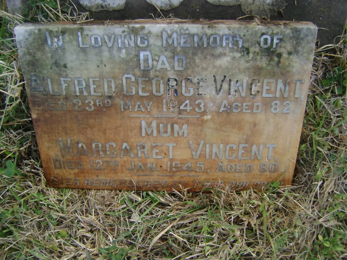 VINCENT Alfred George -1943 &amp; Margaret -1945