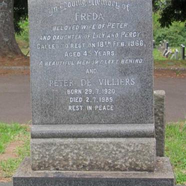 VILLIERS Peter, de 1920-1989 &amp; Freda CRAWFORD -1966