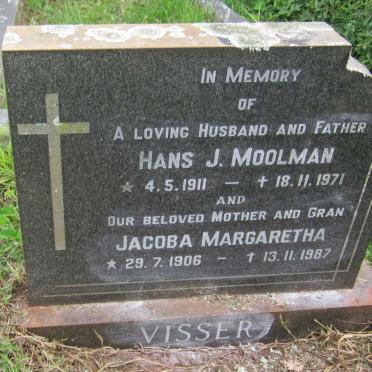 VISSER Hans J. Moolman 1911-1971 &amp; Jacoba Margaretha 1906-1987