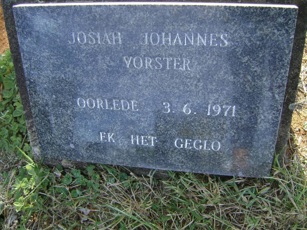 VORSTER Josiah Johannes -1971