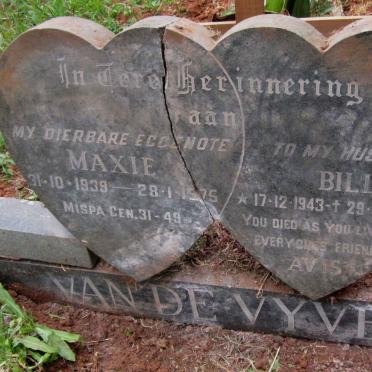 VYVER Bill, van de 1943-1991 &amp; Maxie 1939-1975