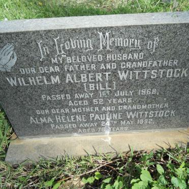 WITTSTOCK Wilhelm Albert -1968 &amp; Alma Helene Pauline -1992