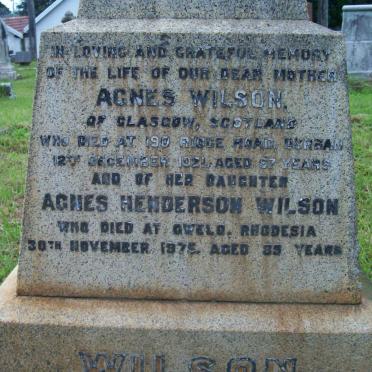 WILSON Agnes -1921 :: HENDERSON Agnes nee WILSON -1975