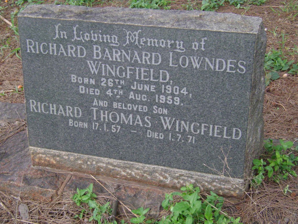 WINGFIELD Richard Barnard Lowndes 1904-1959 :: WINGFIELD Richard Thomas 1957-1971