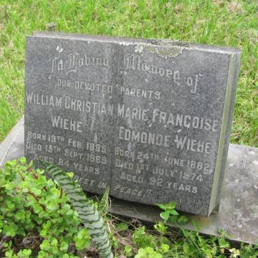 WIEHE William Christian 1885-1969 &amp; Marie Francoise Edmonde 1882-1974