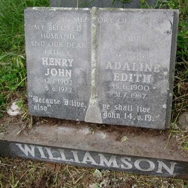 WILLIAMSON Henry John 1902-1972 &amp; Adaline Edith 1900-1987