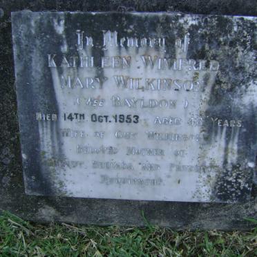 WILKINSON Kathleen Winifred Mary nee BAYLDON -1953