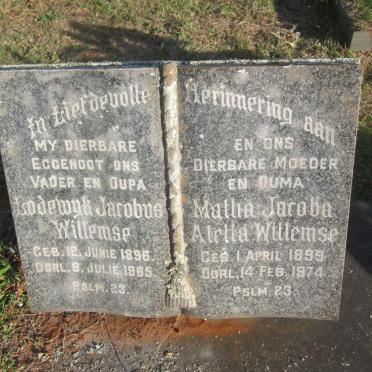 WILLEMSE Lodewyk Jacobus 1896-1965 &amp; Matha Jacoba Aletta 1899-1974