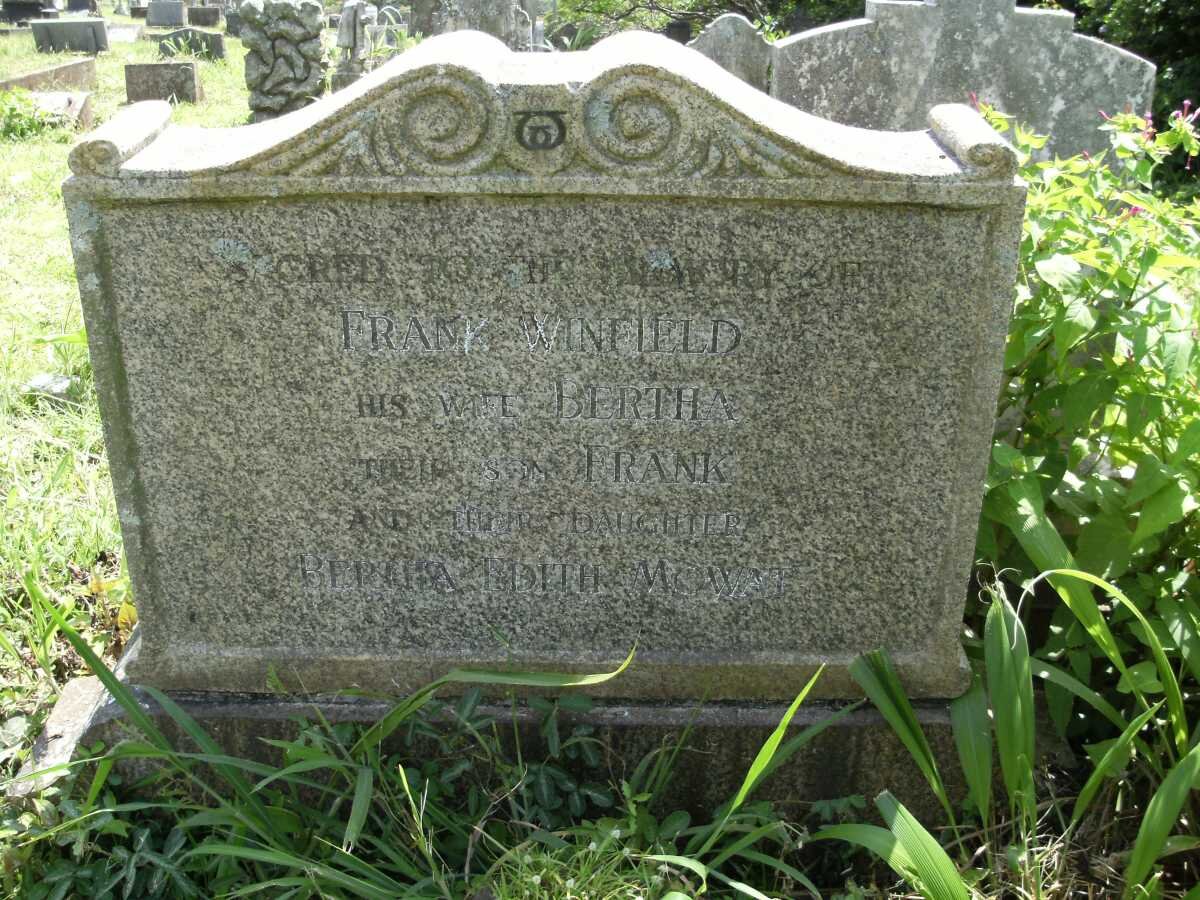 WINFIELD Frank &amp; Bertha :: WINFIELD Frank :: MOWAT Bertha Edith nee WINFIELD