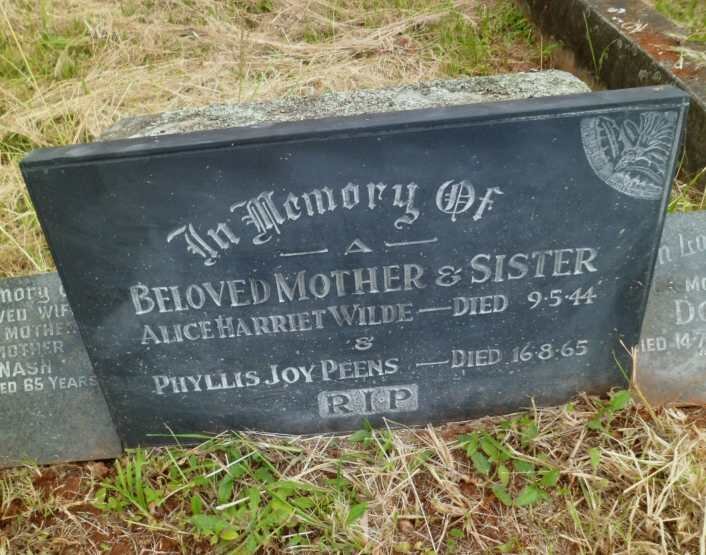 WILDE Alice Harriet -1944 :: PEENS Phyllis Joy -1965
